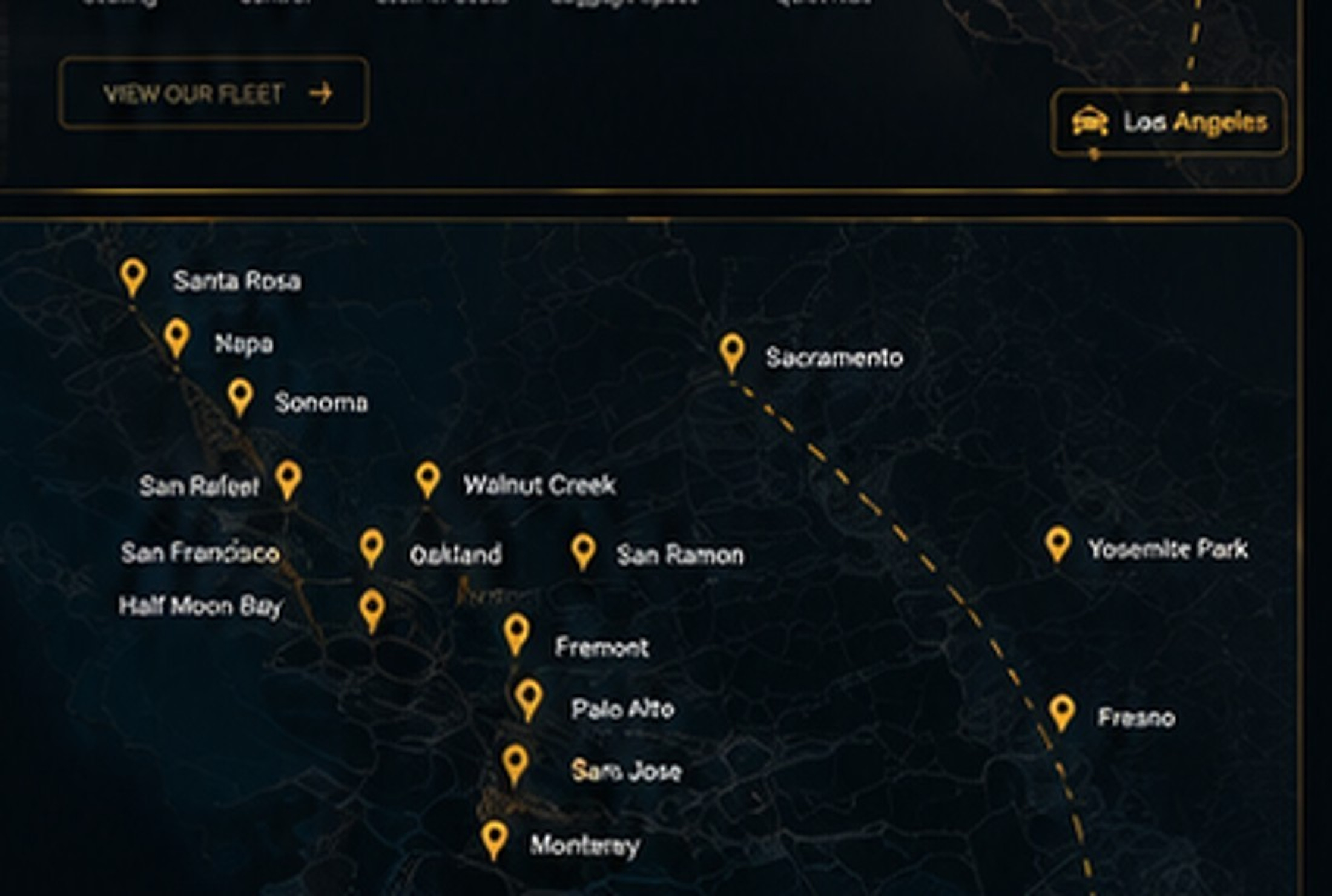 Service area map for Northern California and Bay Area